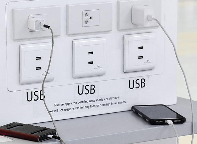 Airport USB charging stations